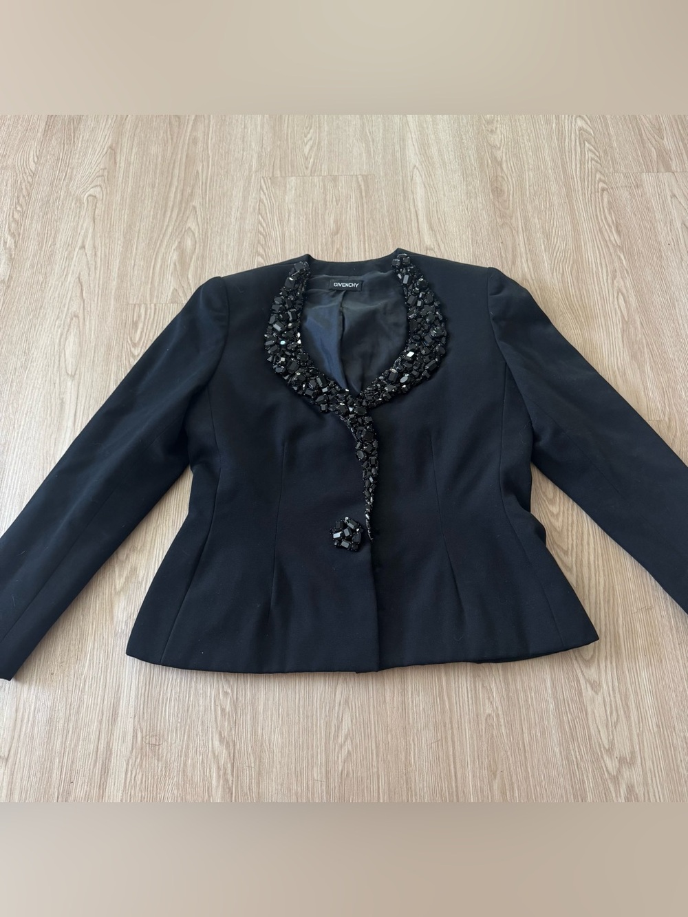 Givenchy Black rhinestone Collar Blazer